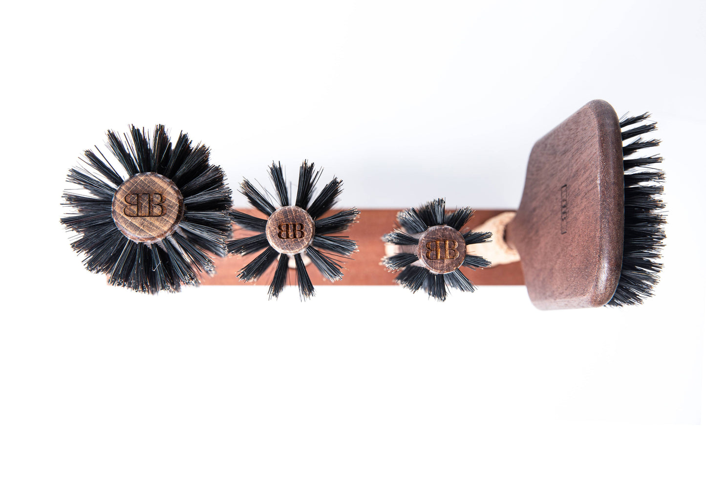 毛ブラシ+木製ブロックセット(4本のブラシ)-セットA