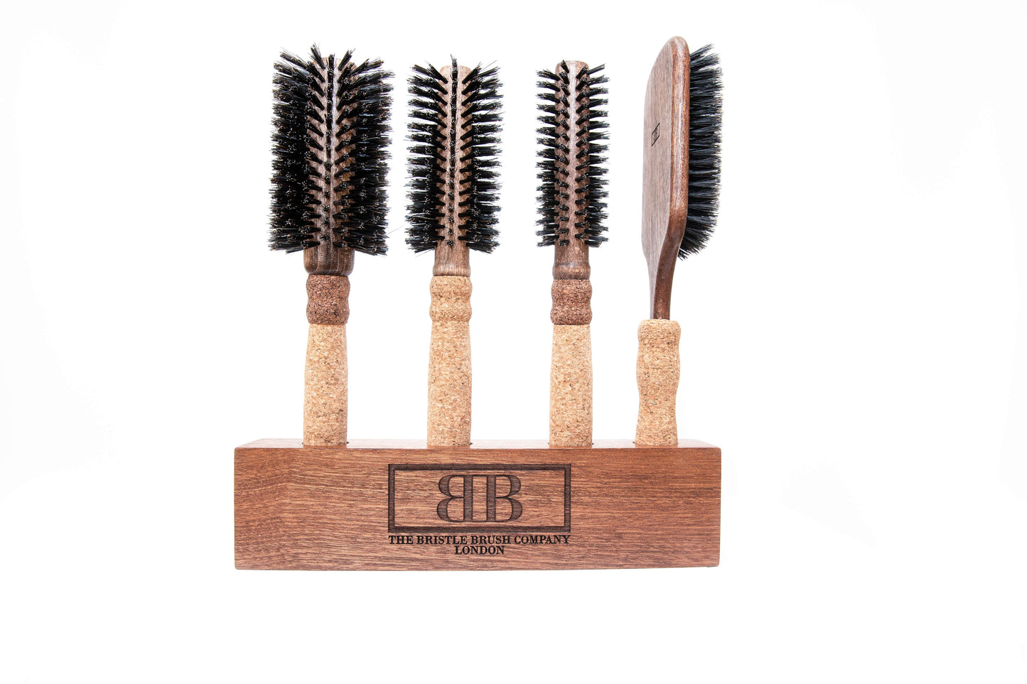 Ensemble de brosses à poils + bloc de bois (4 brosses) - Ensemble A